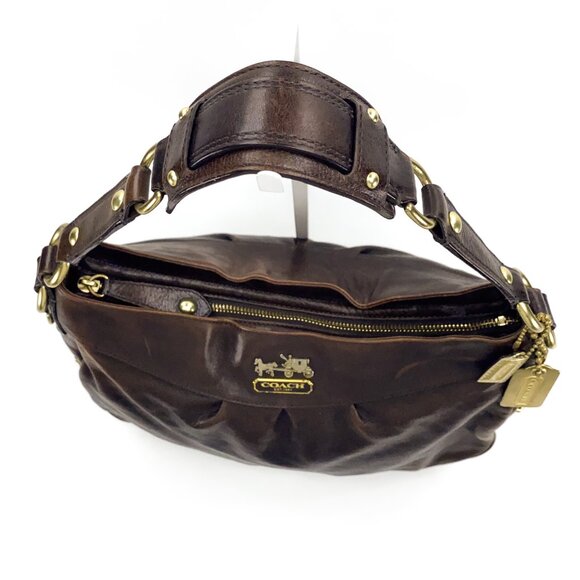 COACH Madison Brown Shimmery Leather Hobo/Shoulder Bag - H0868-13250P - Picture 14 of 16